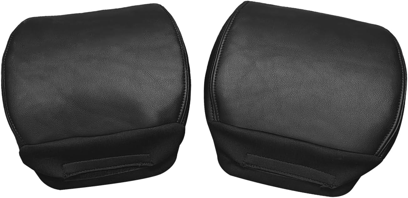 Driver Passenger Side Leather Headrest Cover BLK for Ford F-150 Raptor SVT 2010 2011 2012 2013 2014