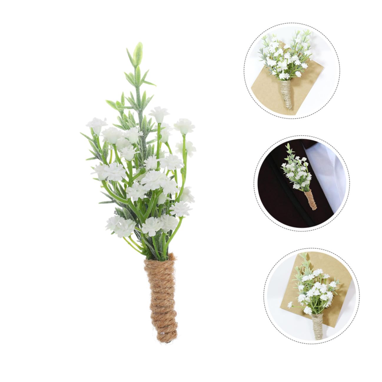 Hochzeitsboutonnière für Herren 10 Stück Pp mit Sicheren Nadeln | Ansteckblume für Bräutigam, Trauzeugen und Gäste, Elegant und Charmant, für Hochzeit, Eröffnung, Feier