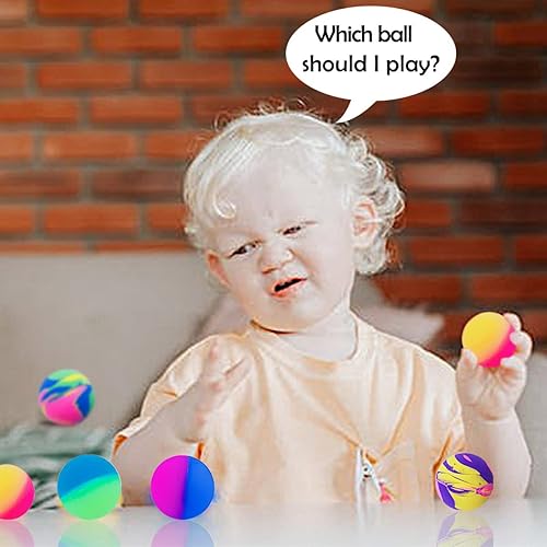 Miniatura 8 de PET SHOW 20 bolas rebotadoras interactivas de 1.2 pulgadas para gatos de interior, regalo de cumpleaños, bola de goma colorida con alta elasticidad