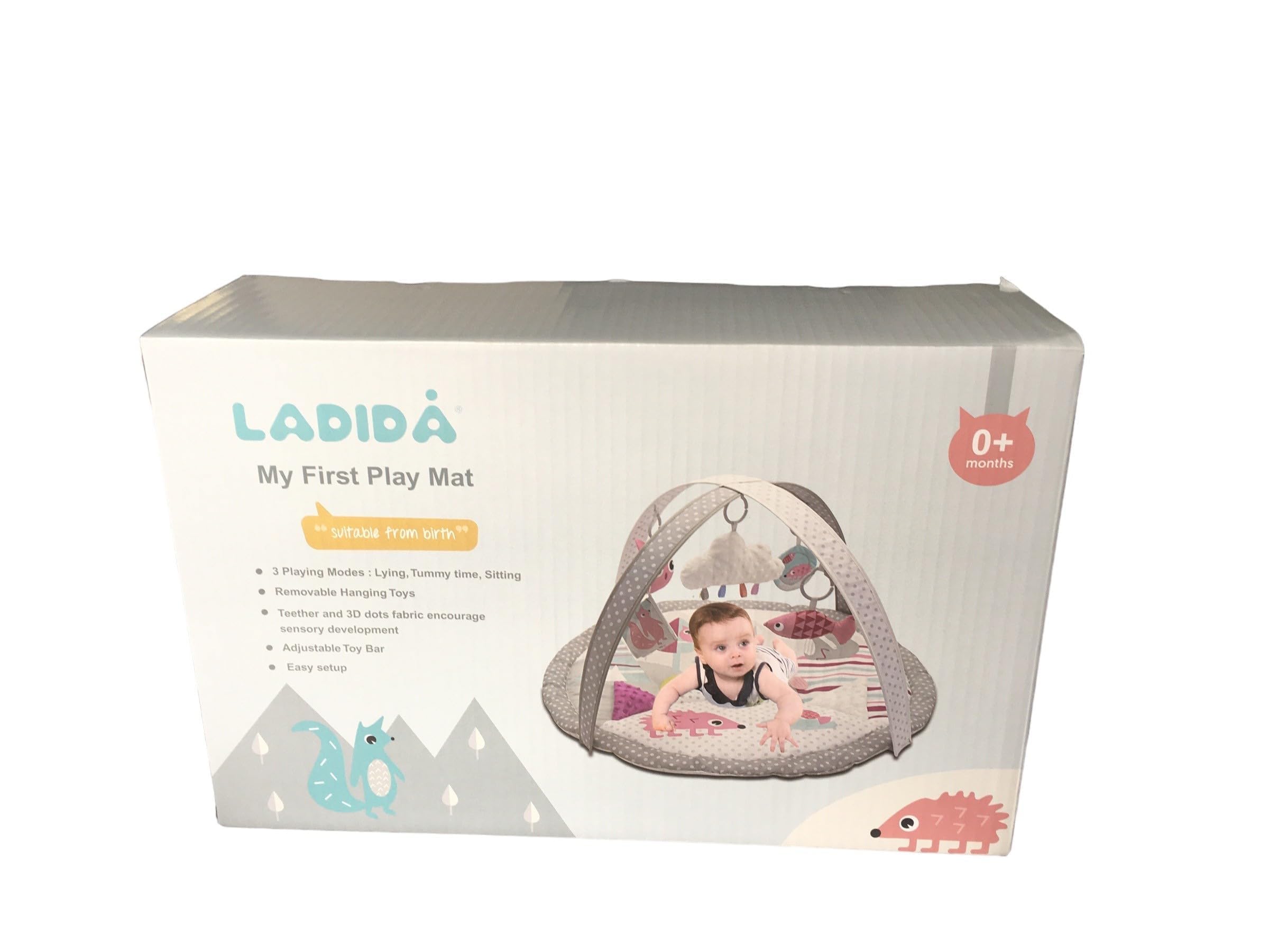 LADIDA Transat pour Bébé avec Musique et Vibrations, Thème Espace Bleu, 0-6 Mois jusqu'à 9 kg, Balancelle Électrique Portable