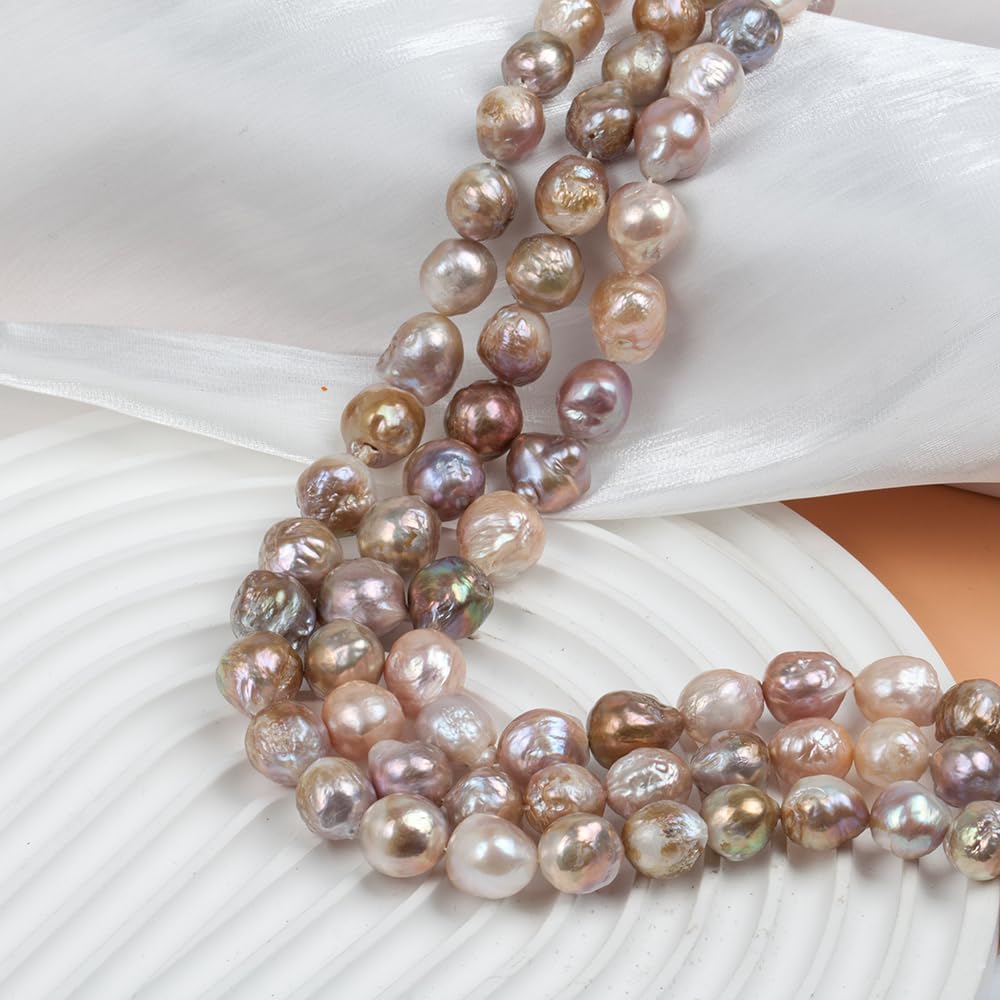 11-16mm Natural Freshwater Pearl,14inch Real Genuine Round Pearl Carft Loose Gemstones Beads for DIY Jewlry Making