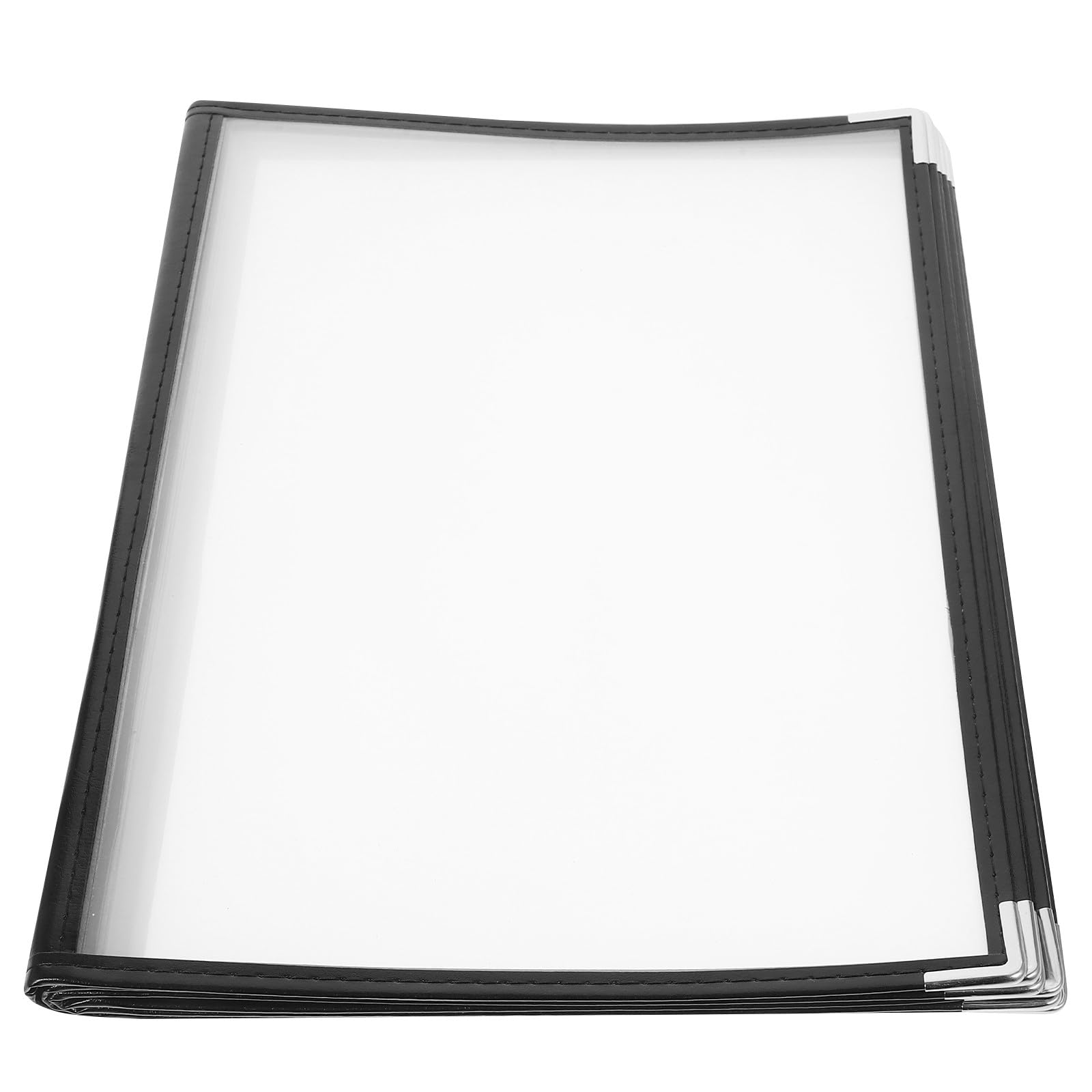 Yardenfun Portamenús de Plástico Blanco para Restaurante y Cafetería 6 Páginas y Diseño Moderno, Resistente y Versátil para Listas de Vinos y Menús
