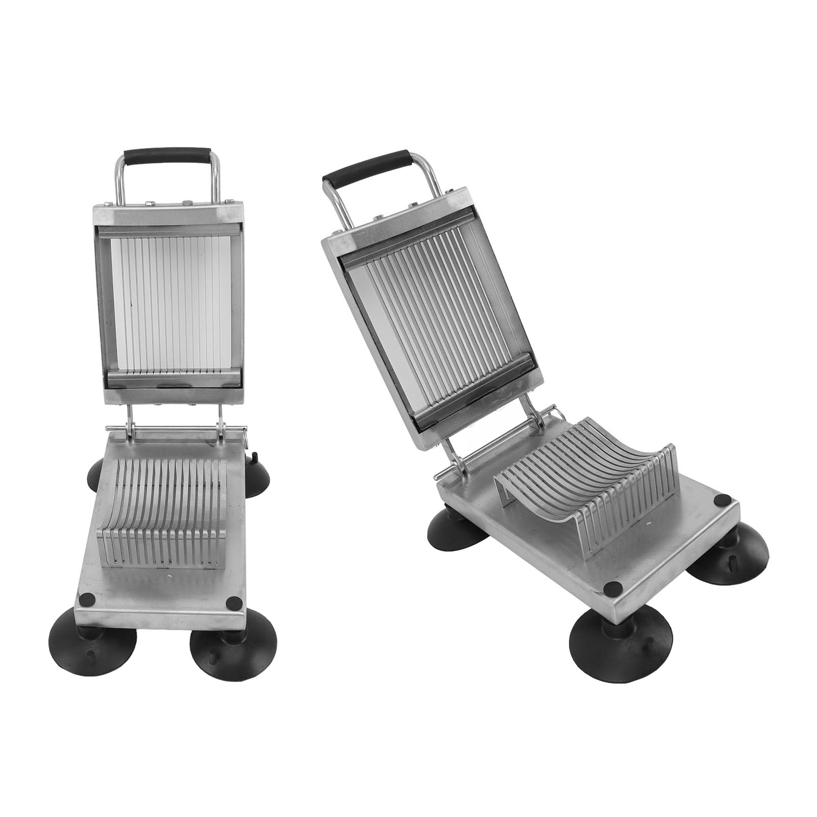 Akozon Cortador de Verduras Manual de Acero con 4 ventosas: Cortador de Alimentos Versátil para Cebollas, Patatas, Tomates y Más (6.5MM)