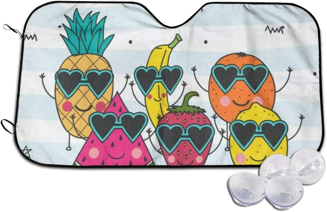 Car Windshield Sun Shade Hello Summer Funny Fruit Pineapple