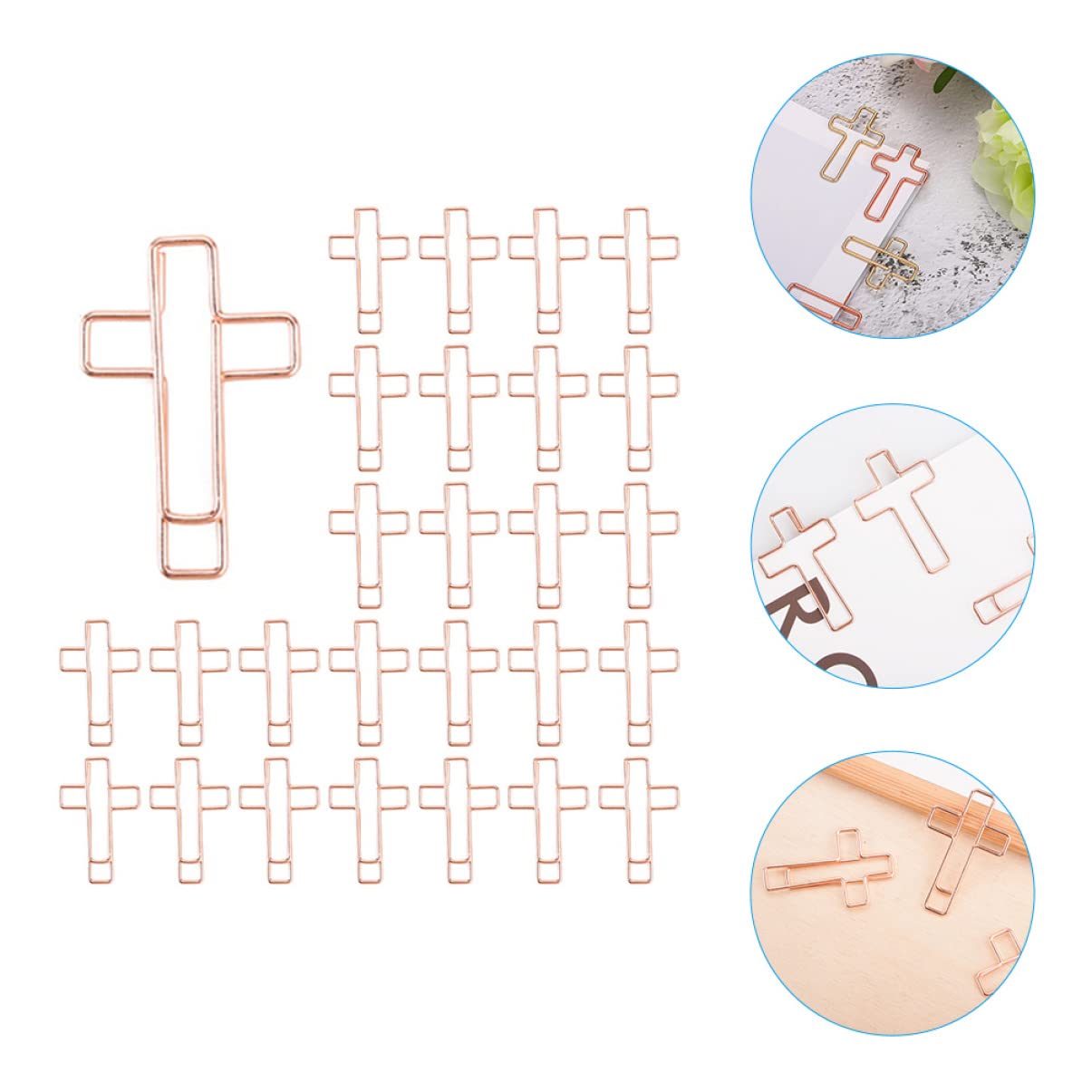 VILLCASE 5 Sätze Büronadel Jumbo-büroklammern Bürobedarf Und Schreibwaren Kabinendekor Clip Büroartikel Büromaterial Schreibtischzubehör Aus Metall Buchbüroklammern Rose Gold 60 Stück * 5
