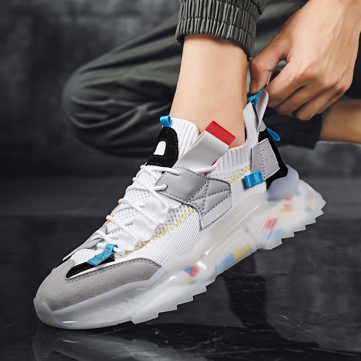GSIGUL Mens Fashion Sneakers Running Shoes Sports Athletic Tennis Walking Shoes Workout Casual Shoes