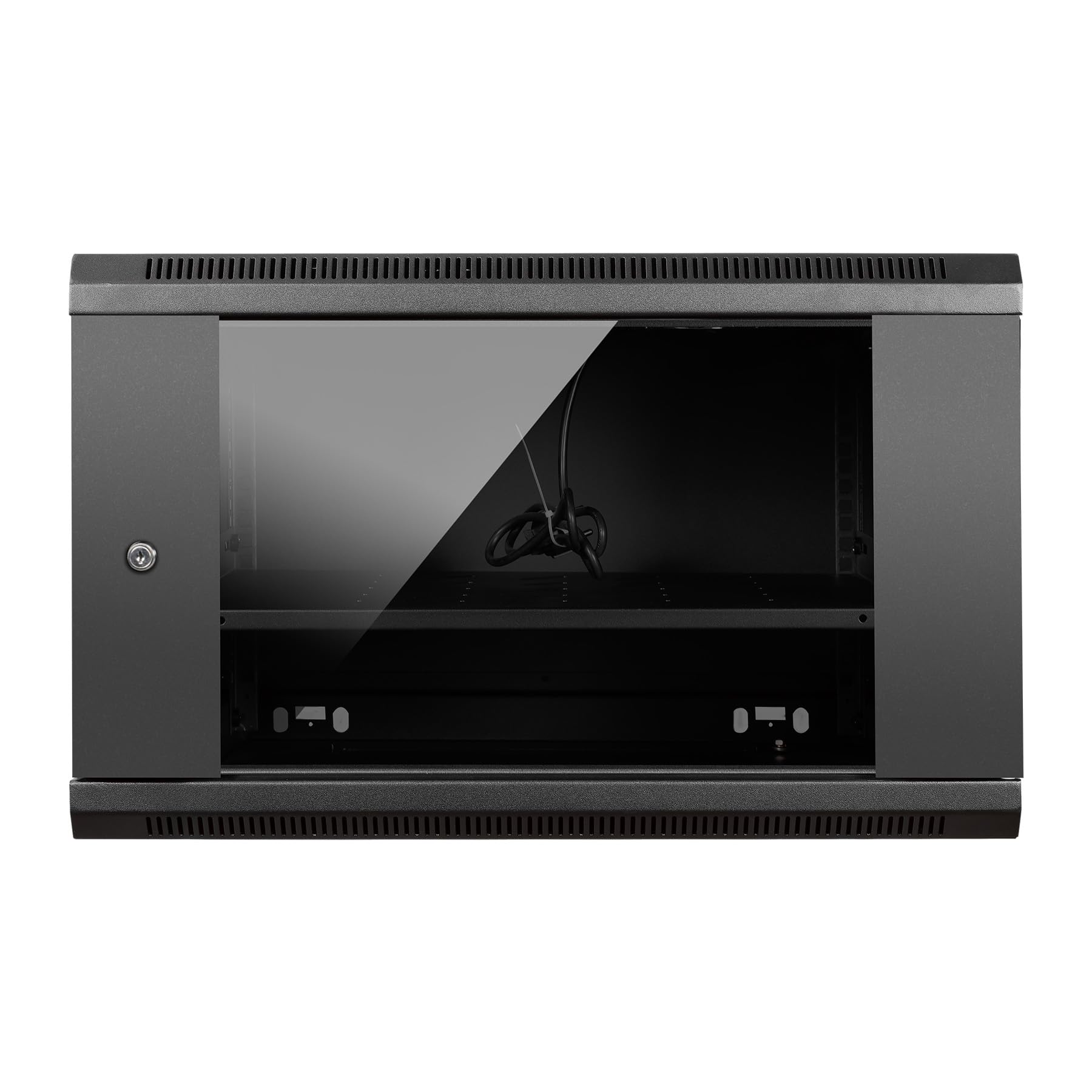 Aiten Data Armario Rack Mural 19" 6U Medidas 600 x 600 x 370 mm Montado, con Accesorios. Incluye Bandeja Fija, 1 Ventilador de 120 mm, Tornillos de Montaje y 2 Llaves