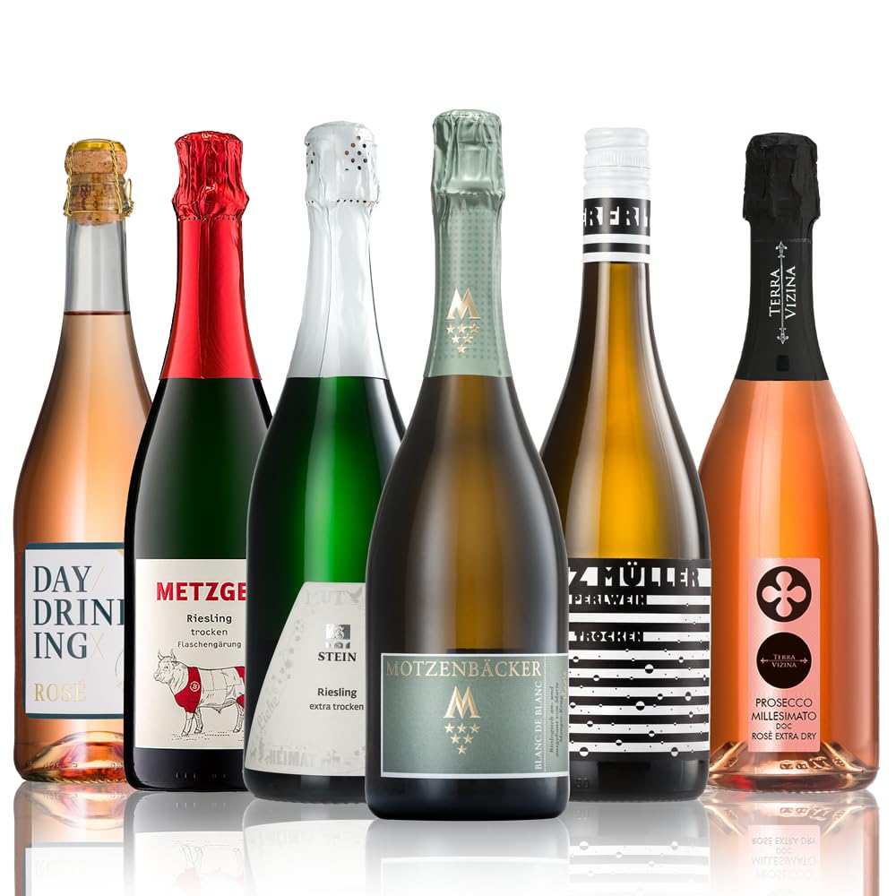 GEILE WEINE Weinpaket PRICKELNDES (6 x 0,75l) Probierpaket mit Sekt, Crémant, Schaum- und Perlweinen von Winzern aus Deutschland & Italien