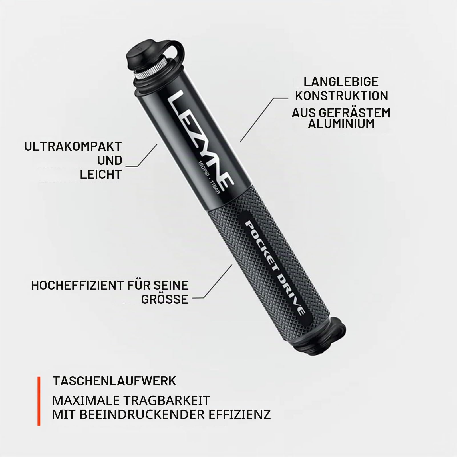 Lezyne Pocket Drive Handpumpe