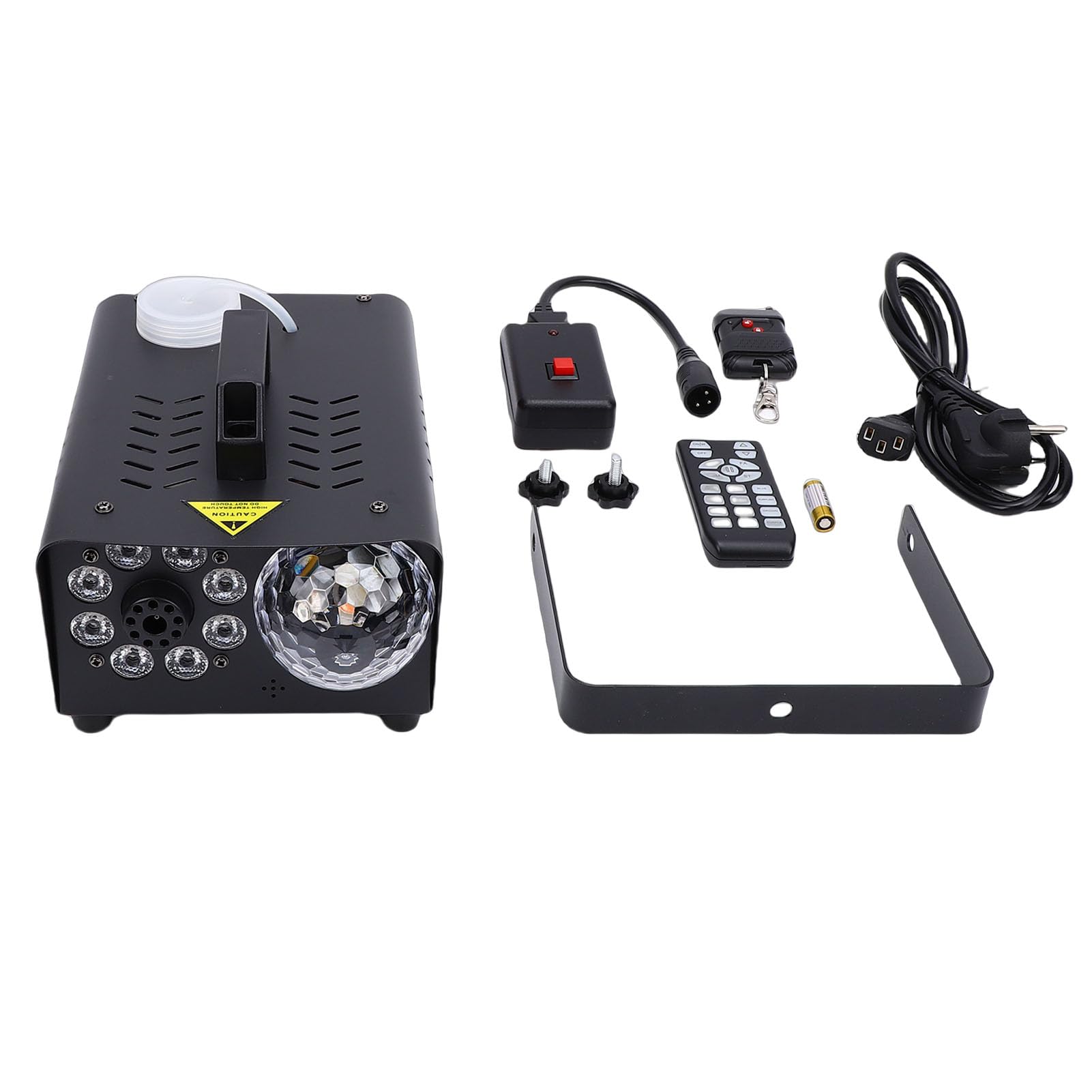 Hyuduo 600-W-Nebelmaschine mit Beleuchtung, Discokugel und LED-Lichtern, Fernbedienung, 13 Beleuchtungsmodi, Mindestvolumenstrom 2000 Kubikfuß für Bühnen, Partys, DJ-Events (EU-Stecker 220 V)