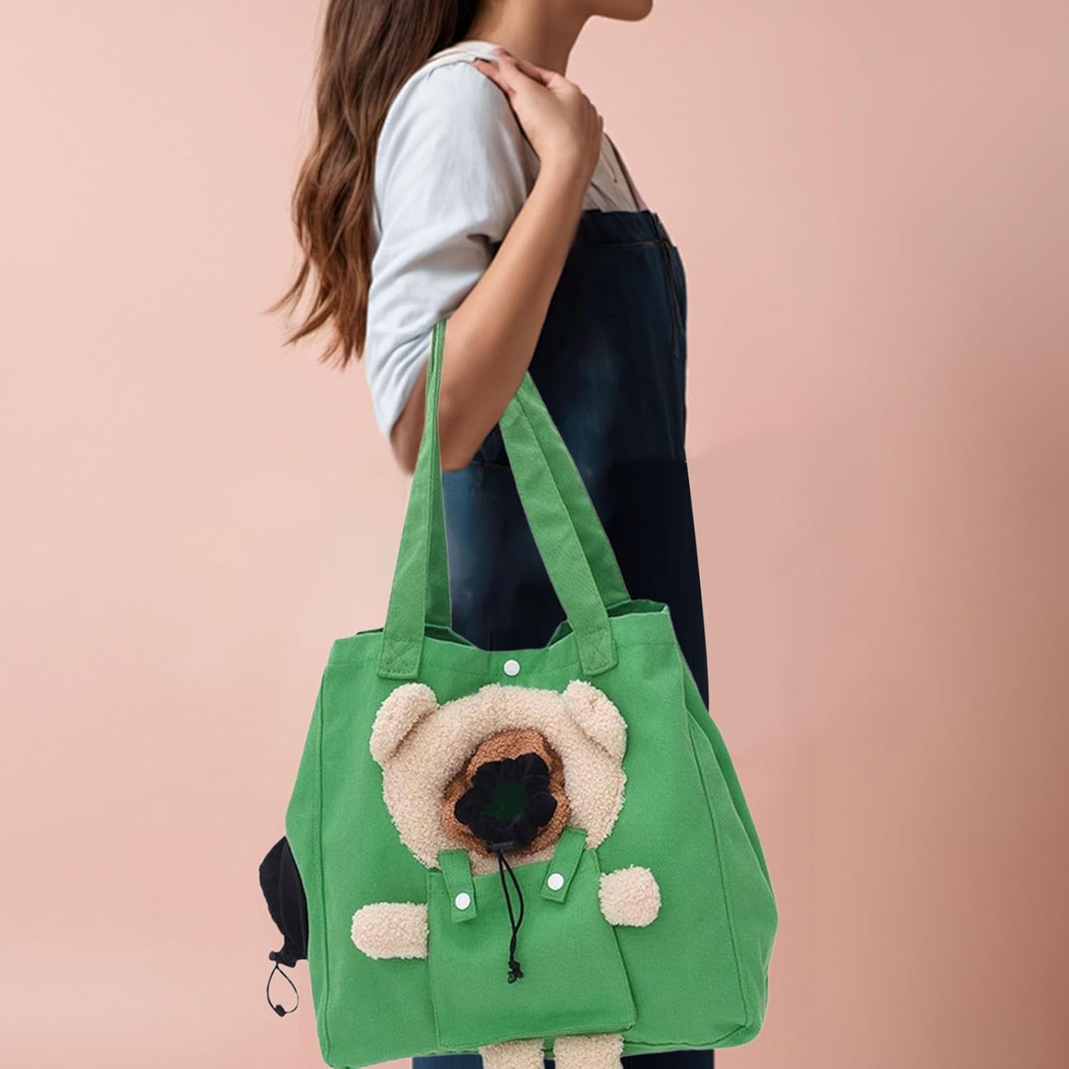 Breathable Pet Shoulder Bag, Outdoor, Cats Carriers Bags, Small Animal Outdoor Shoulder Bag Pet Carrying Bag Short Trip Hiking Gear (Yellow+Green)