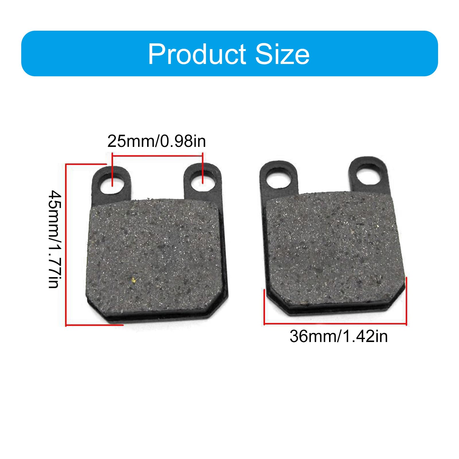 4 szt. / zestaw zamienne klocki hamulcowe motocyklowe przednie tylne klocki hamulcowe do motocykla, skutera 45 x 36 mm, klocki do hamulców tarczowych