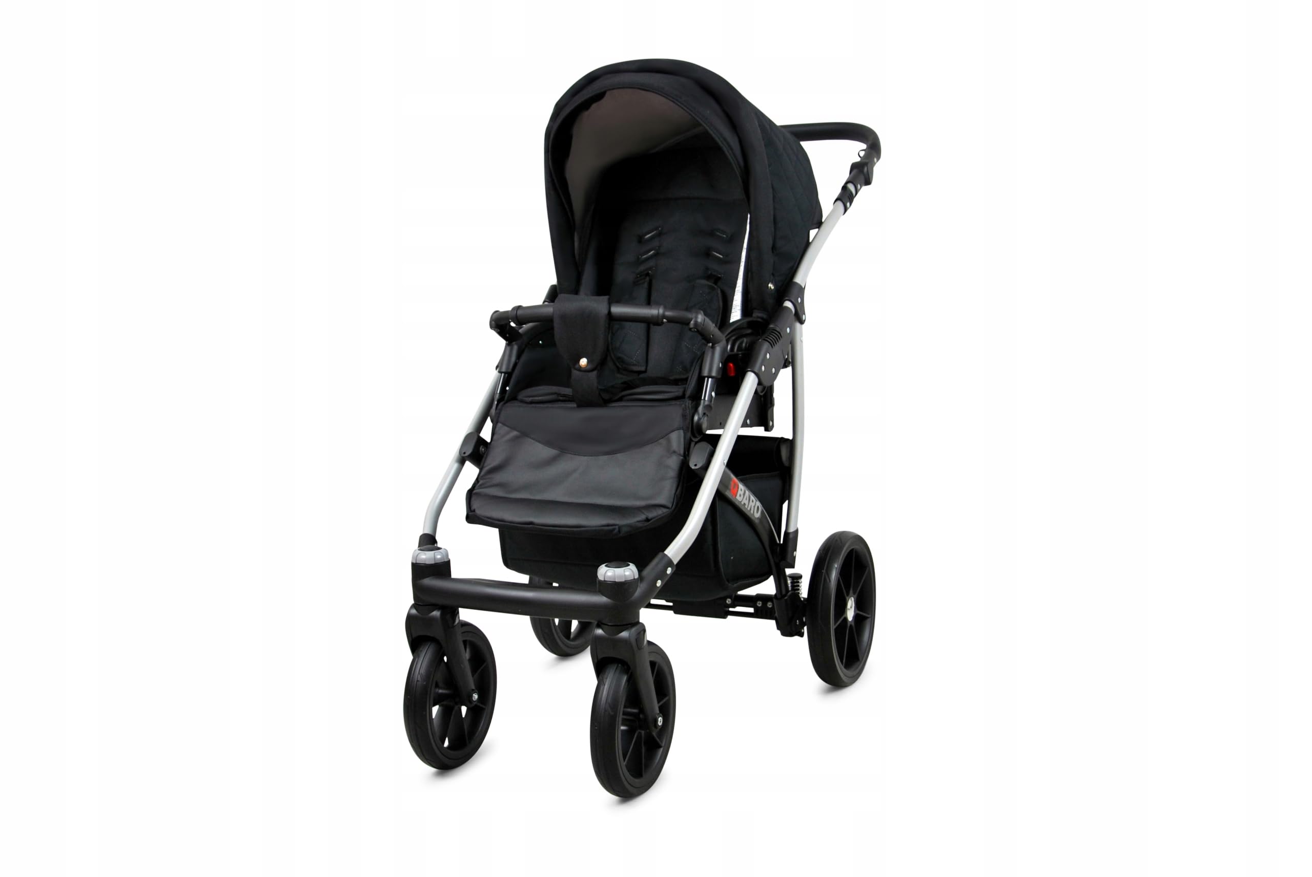 BabyLux® Zestaw wózków dziecięcych 4 w 1 – Qbaro – w zestawie wanienka dla niemowląt, fotelik sportowy, fotelik samochodowy, stacja bazowa ISOFIX – fotelik samochodowy – zestaw wózków dziecięcych