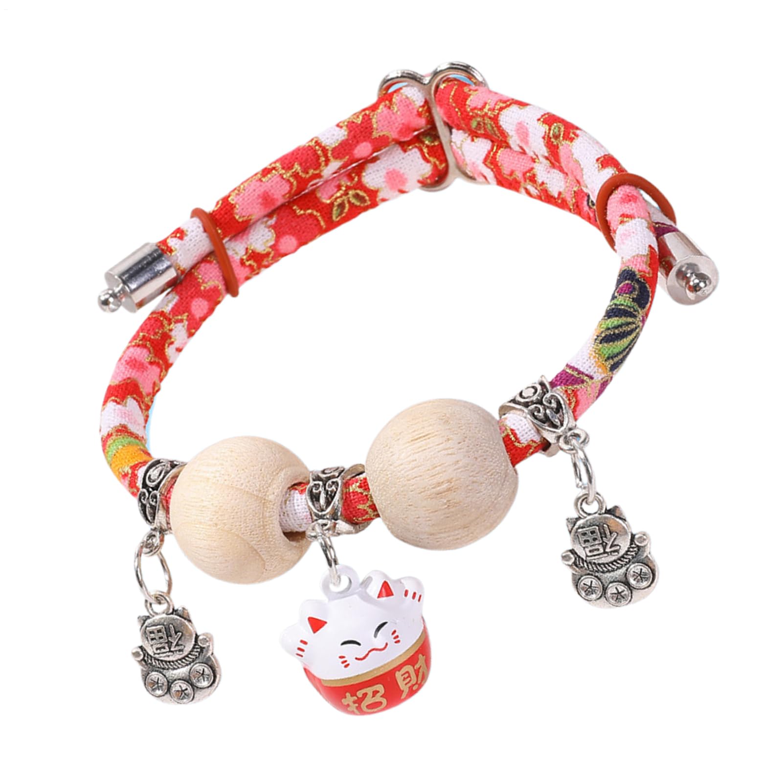 Collars for Cats, Collar with Cedar Wood Beads, Portable All Day Adjustable for Walk, Travel, Training, Photography, Garden