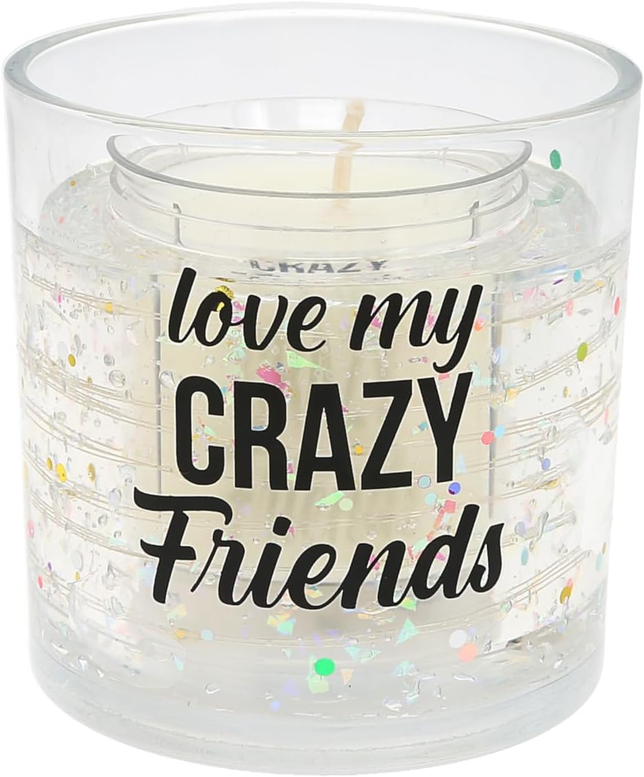 Pavilion Gift Company - Crazy Friends - 3.5oz Candle LED Heat Activated Friend Friendship Bestie Home Decor