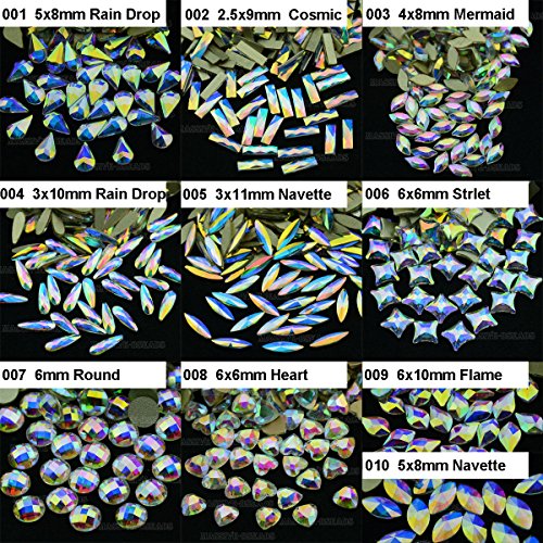 Massive Beads Mixed Flat Back Crystal Rhinestones Gems For 3D Nail Art Phone Diy (10Shapes, Mix Shape 2) #TOP1