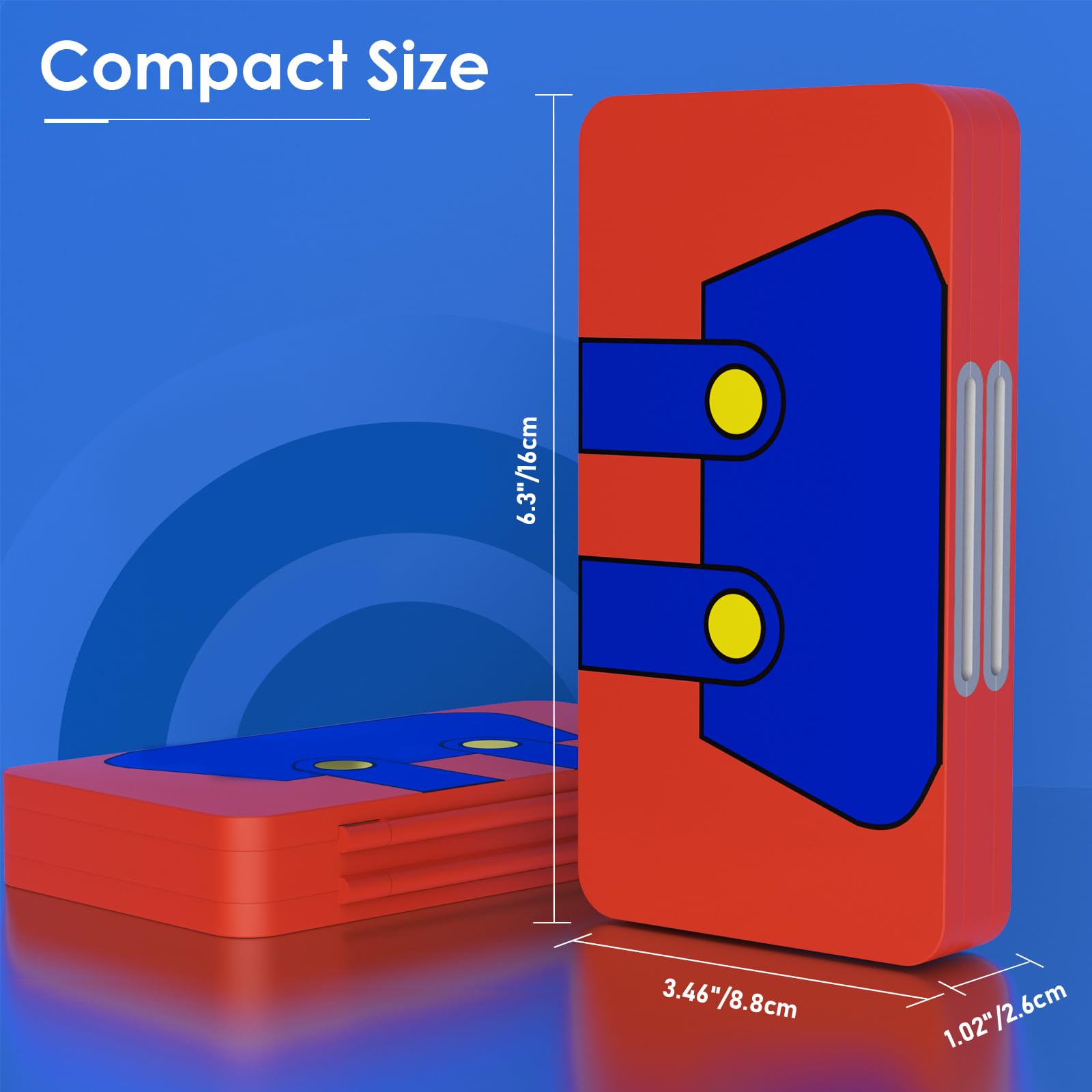 TiMOVO Custodia per schede di gioco per Nintendo Switch 2/Switch OLED/lite, cartuccia compatta e portatile con 48 Slot per schede di gioco e 24 Slot per schede Micro SD, Rosso Blu
