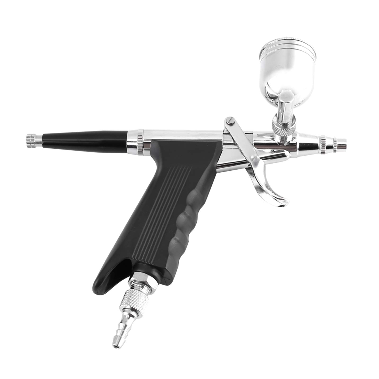 Multi Purpose 2 Cups Side Feed Spray Gun Trigger Airbrush with Comfortable Grip for Art Painting and DIY Projects