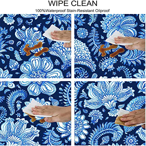 Paisley Oval Fitted Tablecloth, Paisley Style Print, For Kitchen Dining, Party, Holiday, Christmas, Buffet, Fits 48" X 68" Table #TOP2