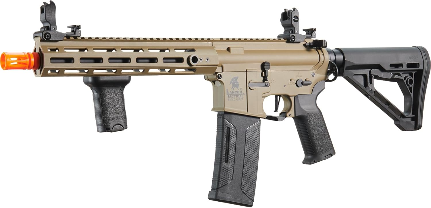 Lancer Tactical Gen 3 Programmable Trigger Hellion MLOCK 10" Lightweight Durable Polymer M4 Airsoft MLOK AEG w/Lipo Battery & Charger (ETU & MOSFET Included)