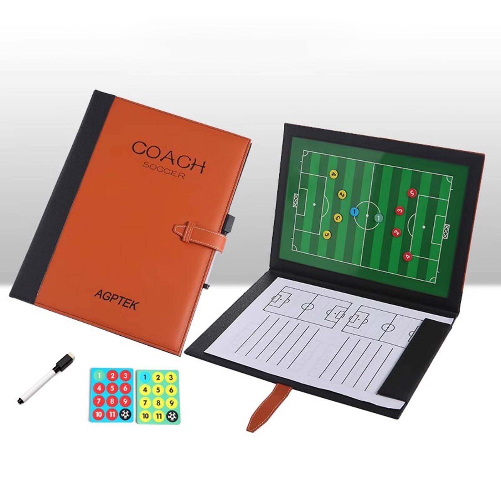 Tavola da Tattica Calcio, Lavagna Tattica Calcio, Lavagna Magnetica per Allenatori, Cartellina Allenatore, Pieghevole Cartellina Tattica, Lavagnetta Strategie,per Competizione e Allenamento