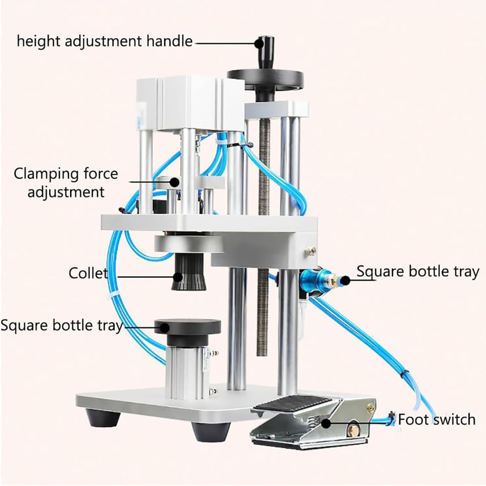 Crimpadora manual de viales para botellas de perfume y vidrio, máquina prensadora de mano con sellos de aluminio, tamaño de 13-20 mm para uso profesional