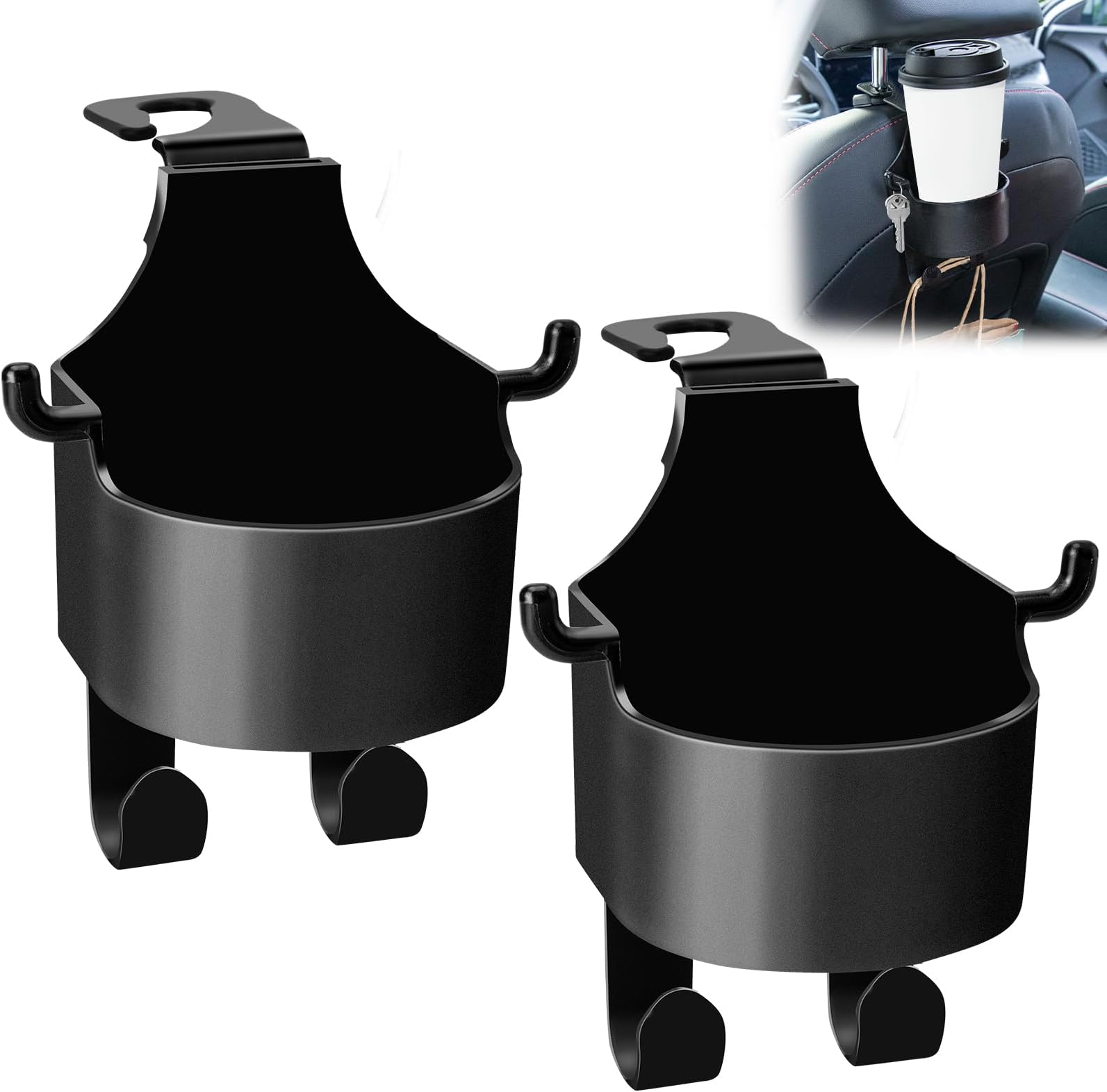 weottfiy 2 Pcs Multifunctional Car Purse Hook for Cup and