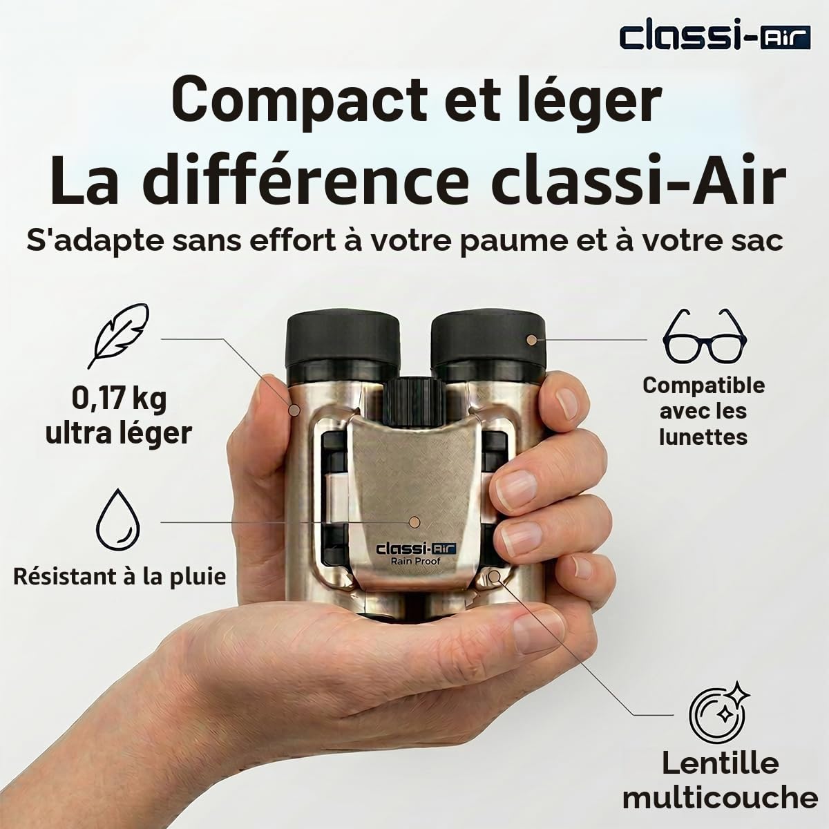 Kenko Jumelles Classi-Air 10x21 DH, Prisme de Toit, légères, Pliables et compactes, Multi-Couches, Noir 021415