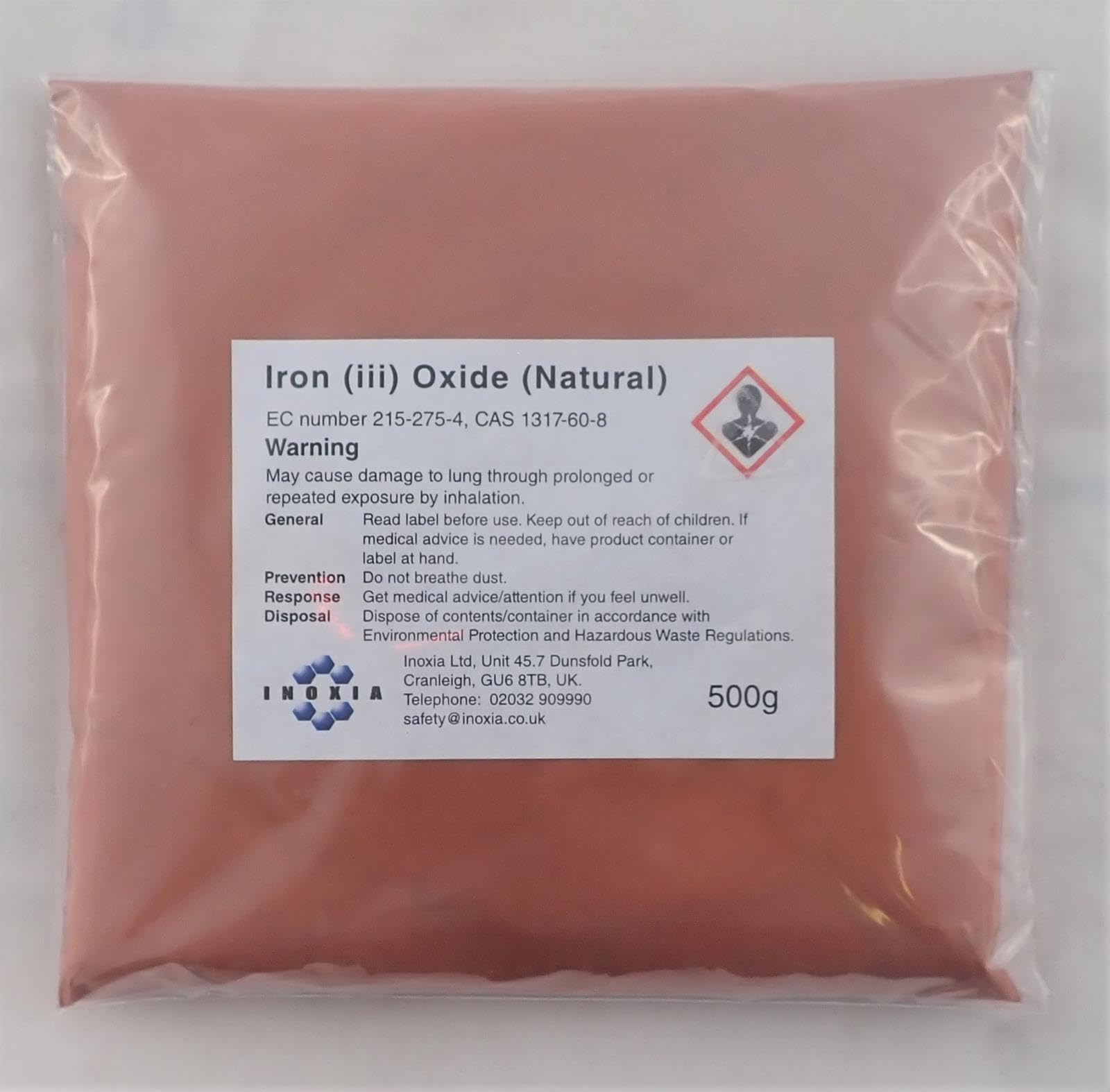 Iron (III) Oxide (Red Rust Pigment and Reagent) - Type: Natural - Weight: 500g