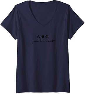 Womens Peace Love Resist V-Neck T-Shirt