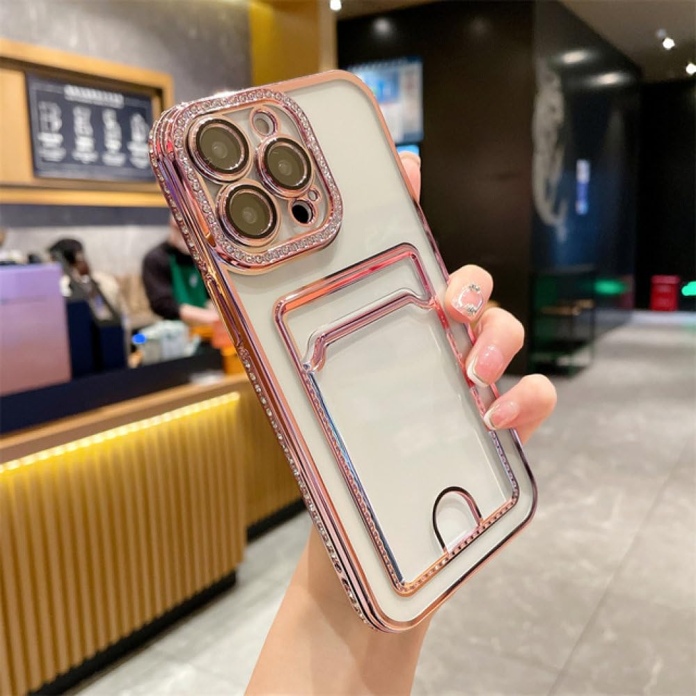 Étui iPhone 12 de luxe transparent avec placage effet diamant - 8
