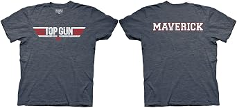 Top Gun Logo and Maverick/Goose Name Adult Heather Navy T-Shirt