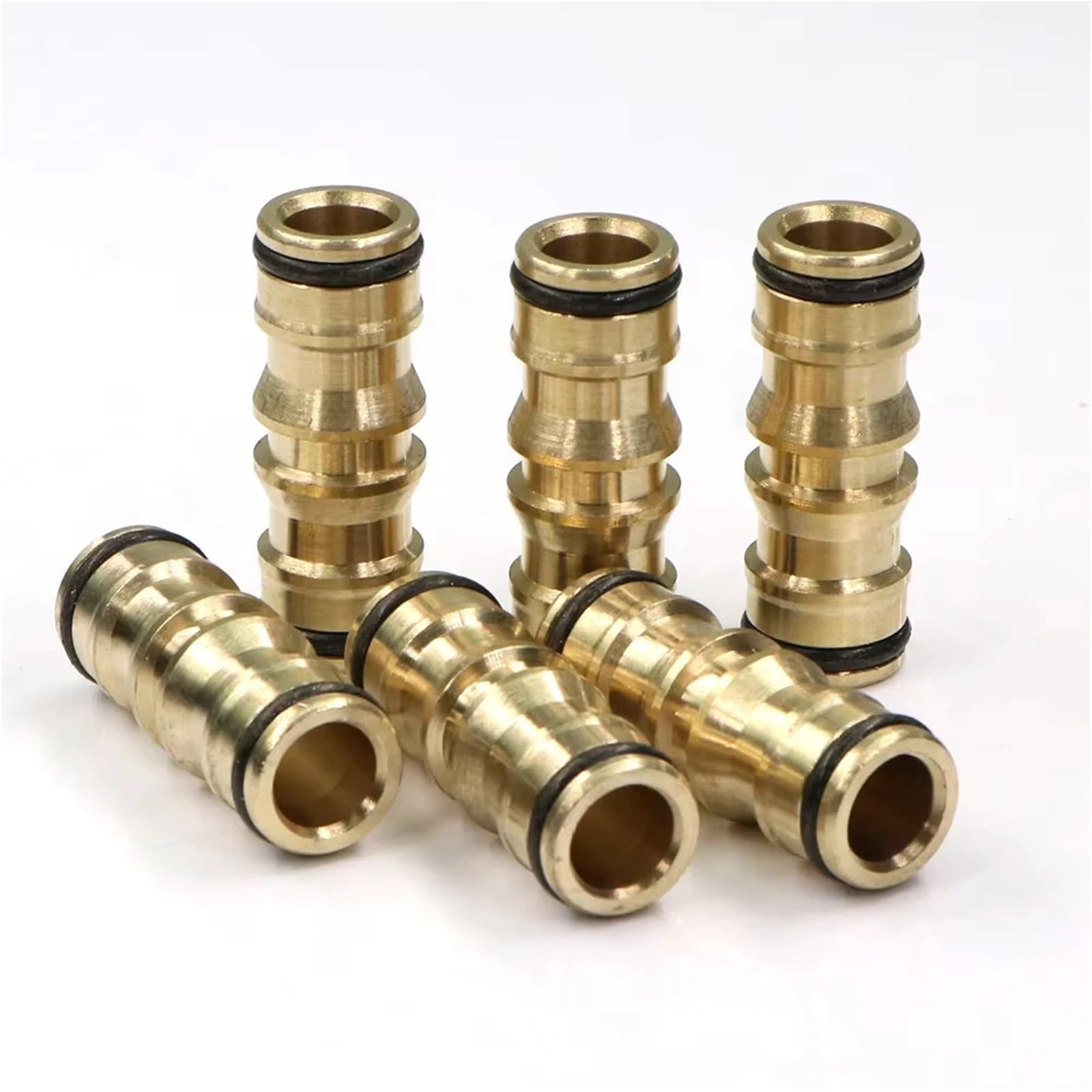 Adaptador de conector rápido de boquilla de latón de 16 mm for manguera de riego de jardín (3 unidades)