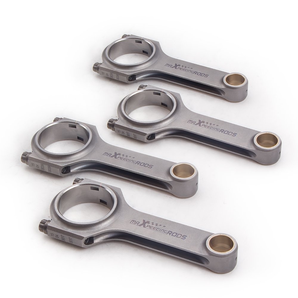 maXpeedingrods 4X Bielas del Motor para Coche, Varillas de Conexión Bielas con Pernos Genuinos ARP 2000, Material de Acero Aeroespacial Forjado 4340 para A3 A4 A6 Golf Passat Beetle Ibiza 1.8T 2.0T