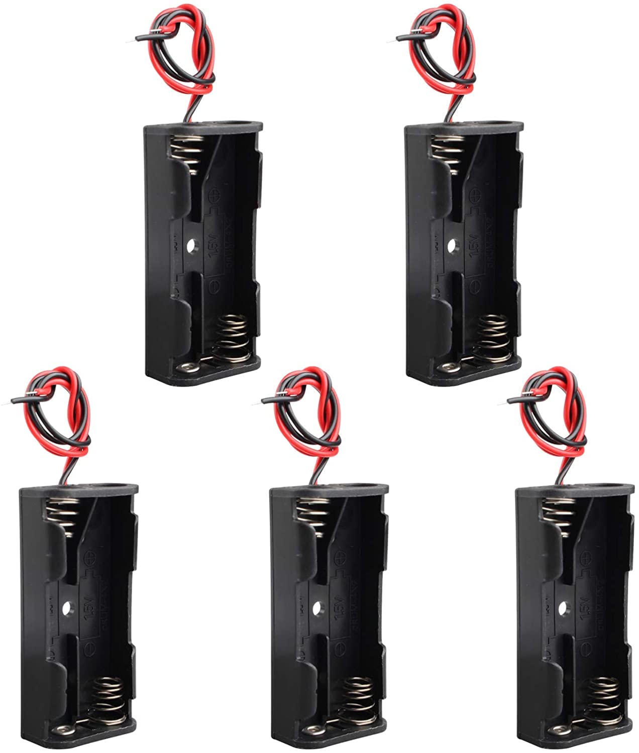 Amazon | 5個入り 3V 単4電池用 2x1.5V 電池ボックス バッテリー