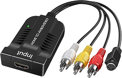 1080p HDMI to Male AVS Video Adapter S-Video,HDMI2AVS CVBS Video Converter, HDMI to Male AV&S Video RCA HDMI2AV Converter 1080P HD Video Converter Box High Definition Multimedia