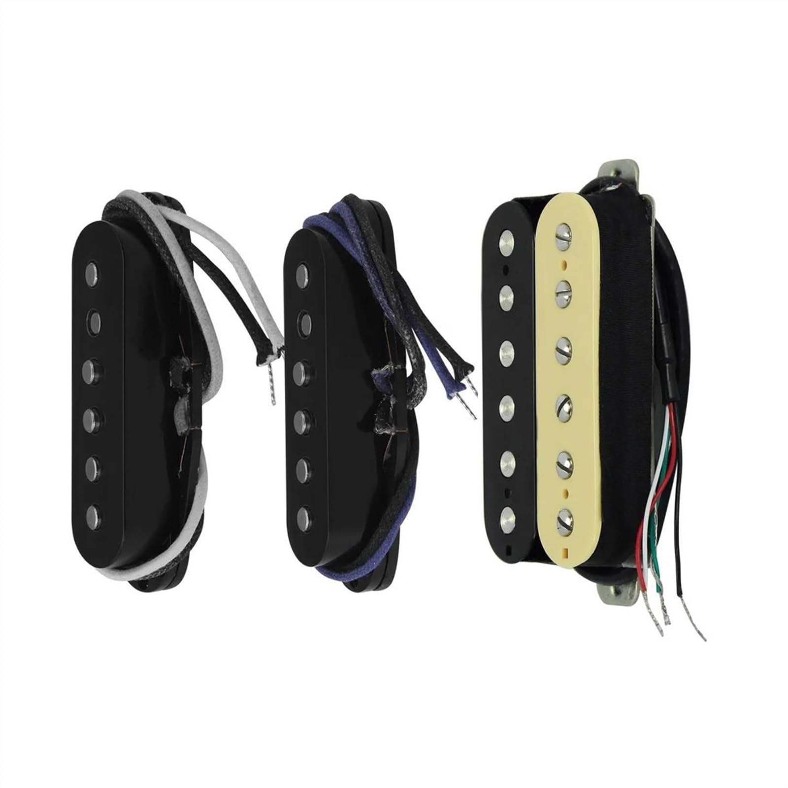 E-Gitarre Pickups Set Schwarz 3 Stück Alnico 5 E-Gitarre Humbucker Pickup Versetzte Single Coil Pickups 52 Mm Für ST SQ SSH HSS Gitarrenteile