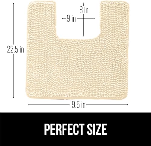 Vista 182 de Gorilla Grip - Tapete de baño de 30” x 20”, de felpilla gruesa, suave y absorbente, secado rápido, de microfibra, con reverso de caucho, para piso