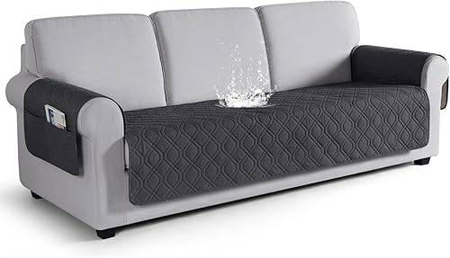 Miniatura 10 de VANSOFY Funda de Sofá, Fundas de Sofá Impermeables Lavables Forro Protector de Muebles Fundas de Asiento de Sofá Antideslizantes para Perros, Azul
