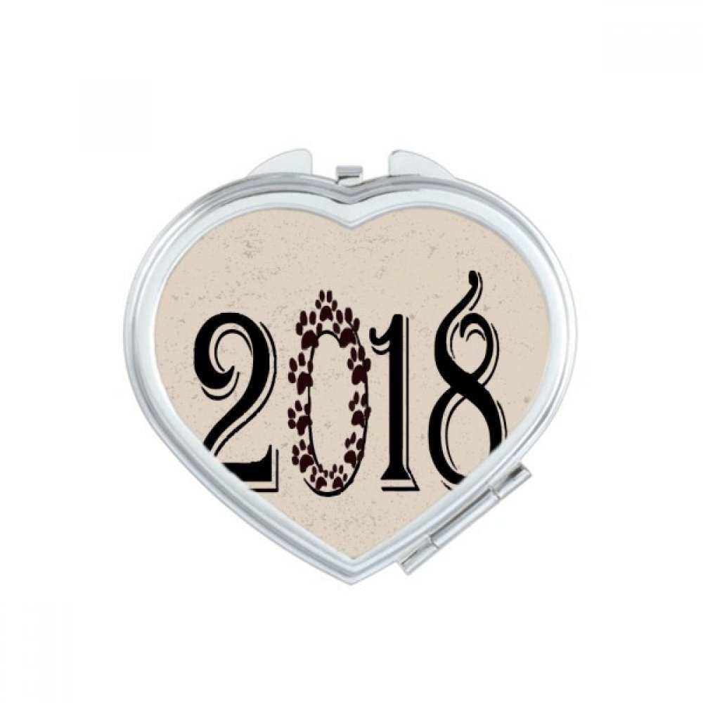 Miroir compact design cœur horloge édition multicolore festive