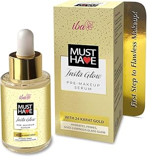 Iba Must Have Insta Glow Pre-Makeup Serum 30ml | with 24K Gold | Primer Serum For Face Make-Up For Nourishes And Brightens...