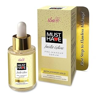 Iba Must Have Insta Glow Pre-Makeup Serum 30ml | with 24K Gold | Primer Serum For Face Make-Up For Nourishes And Brightens Skin | Hydrates Primes Gives Luminous Glass Glow