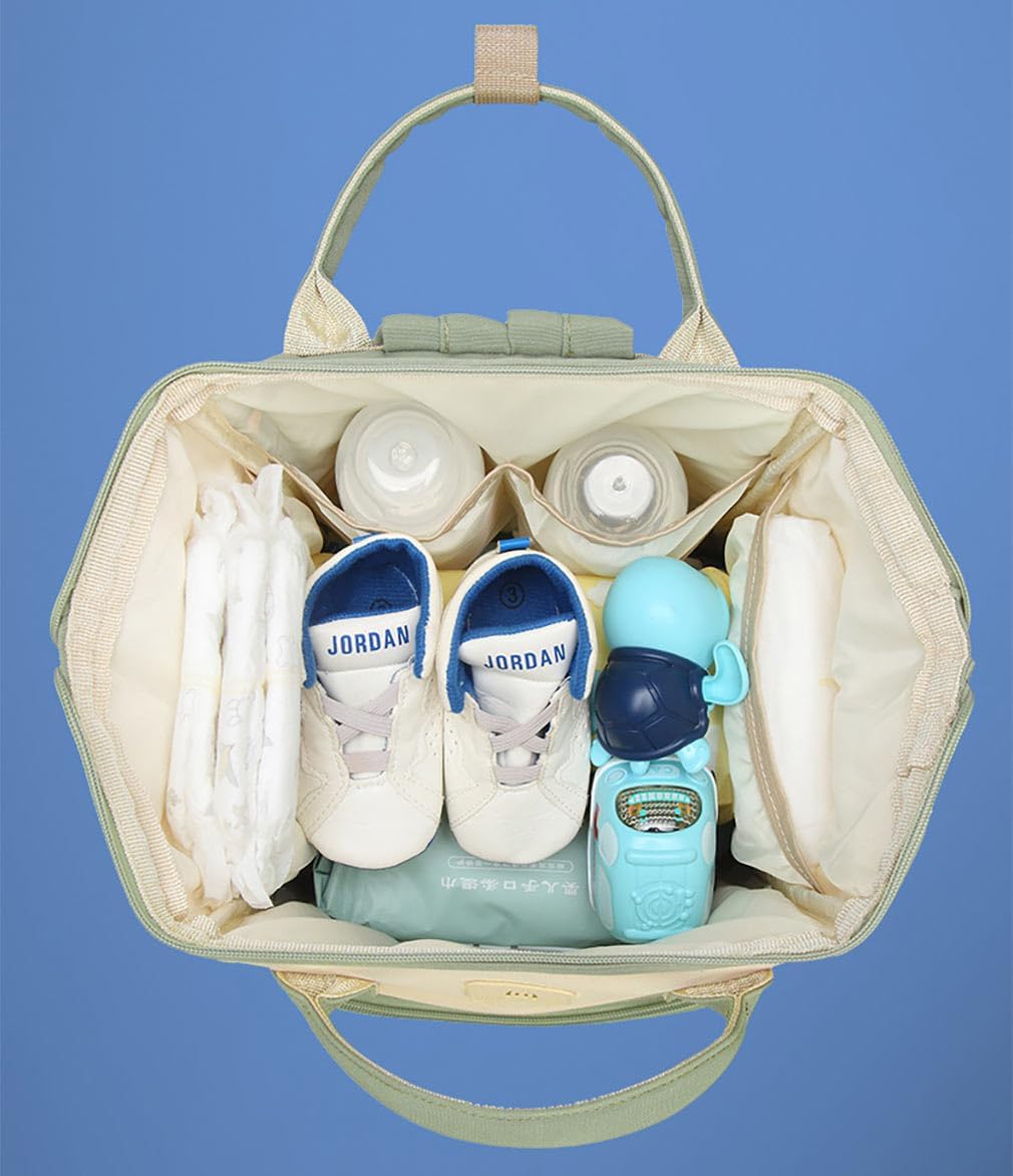 SMALL COLOR Personalized Diaper Bag Custom Name Logo Photo Customized Backpack Gifts For Mom Travel Gear (khaki)