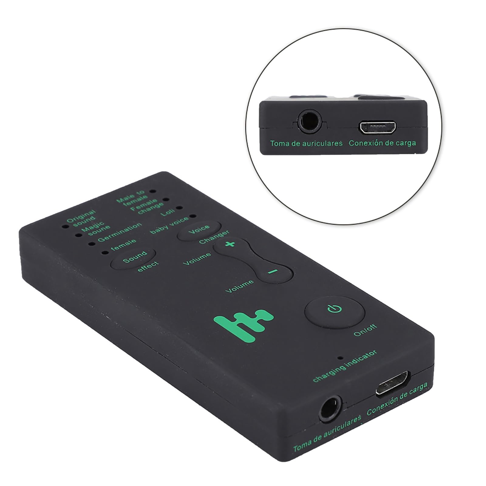 Portable Mini Voice Changer Live Broadcast Sound Card Audio Card External Sound Card for Mobile Phone PC English Version