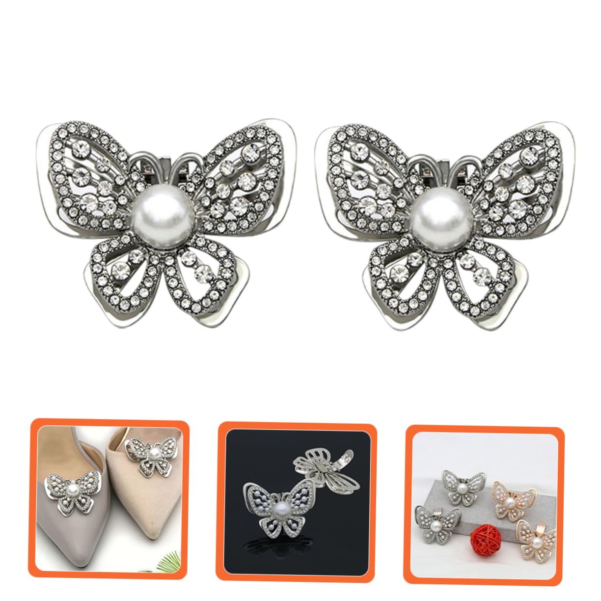 Healeved Clip per Scarpe Sposa con Decorazioni Chic per e Pumps Accessorio per Cerimonie e Cristallo