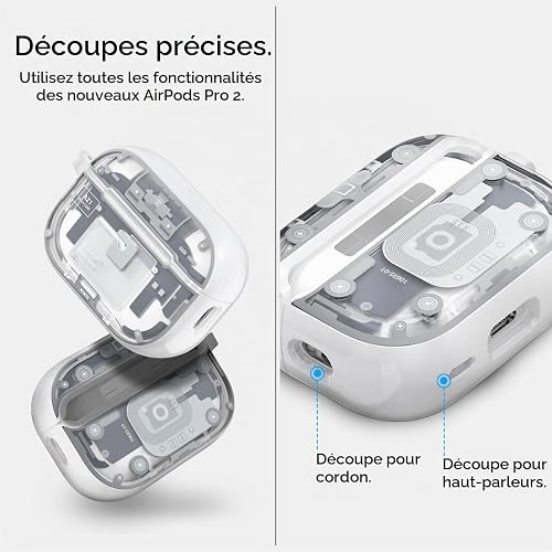 Spigen Ultra Hybrid MagFit Case Compatible with AirPods Pro 2nd Generation (2023/2022) - ZeroOne Weiß - 8