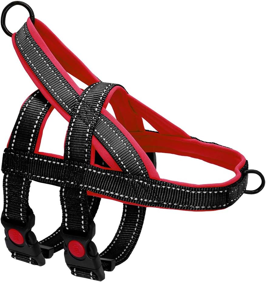 Beirui No Pull Escape Proof Dog Harness for Small Medium Large Dogs - Soft Padded Reflective Medium Dog Walking Harnesses (Black,M)