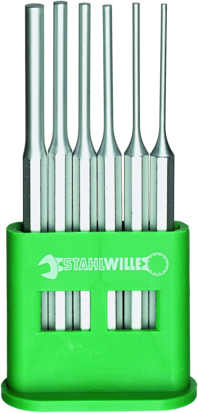 Stahlwille 96700701 Parallel Pin Punches Set, 108/6, 6-Piece with Plastic Stand, Made in Germany