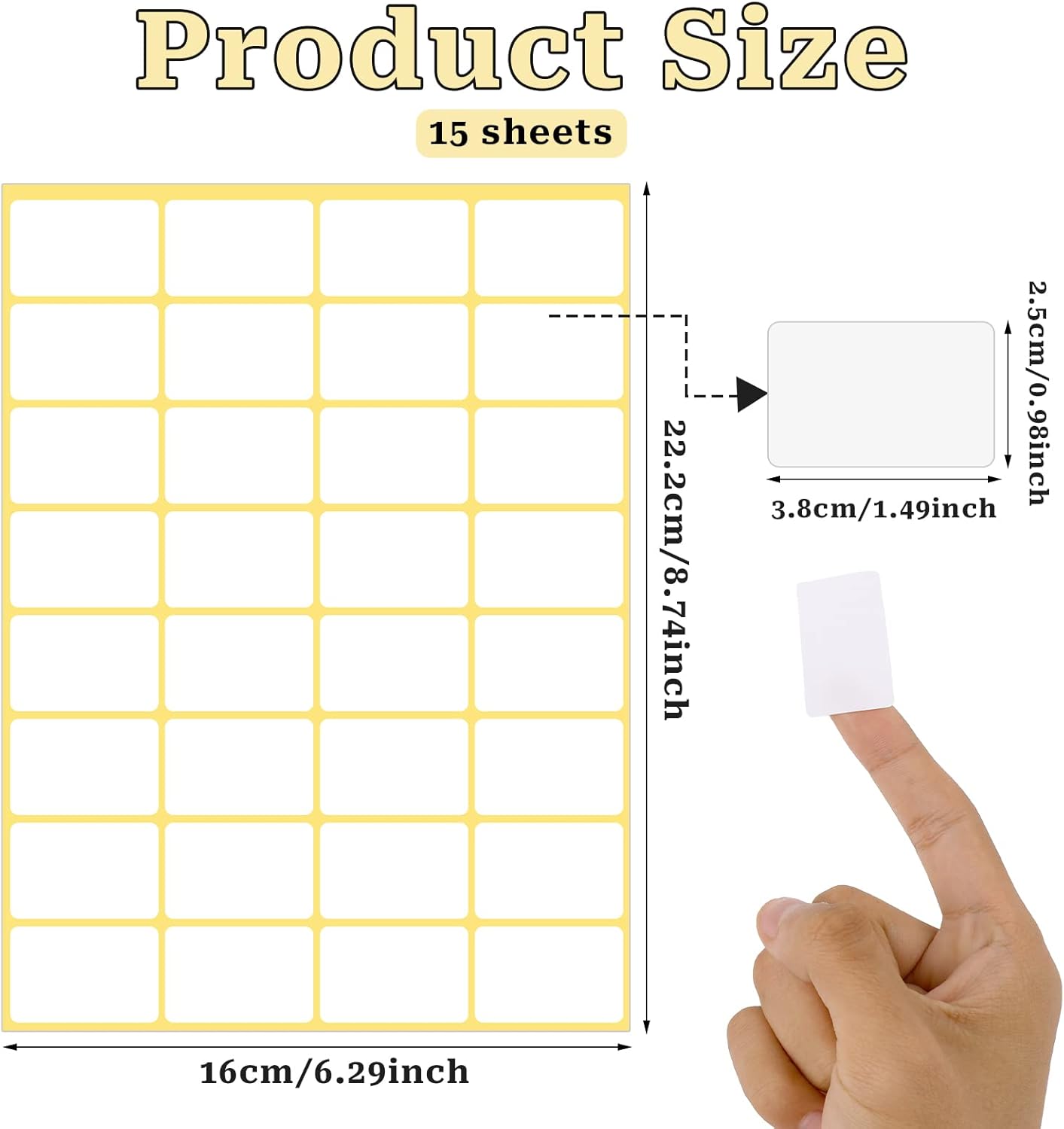 480 Pcs White Blank Labels Self Adhesive Library Book Spine Labels 1" x 1.5" Mailing Address Label Stickers Small Barcode Labels for Laser/Ink Jet Printers - Image 3