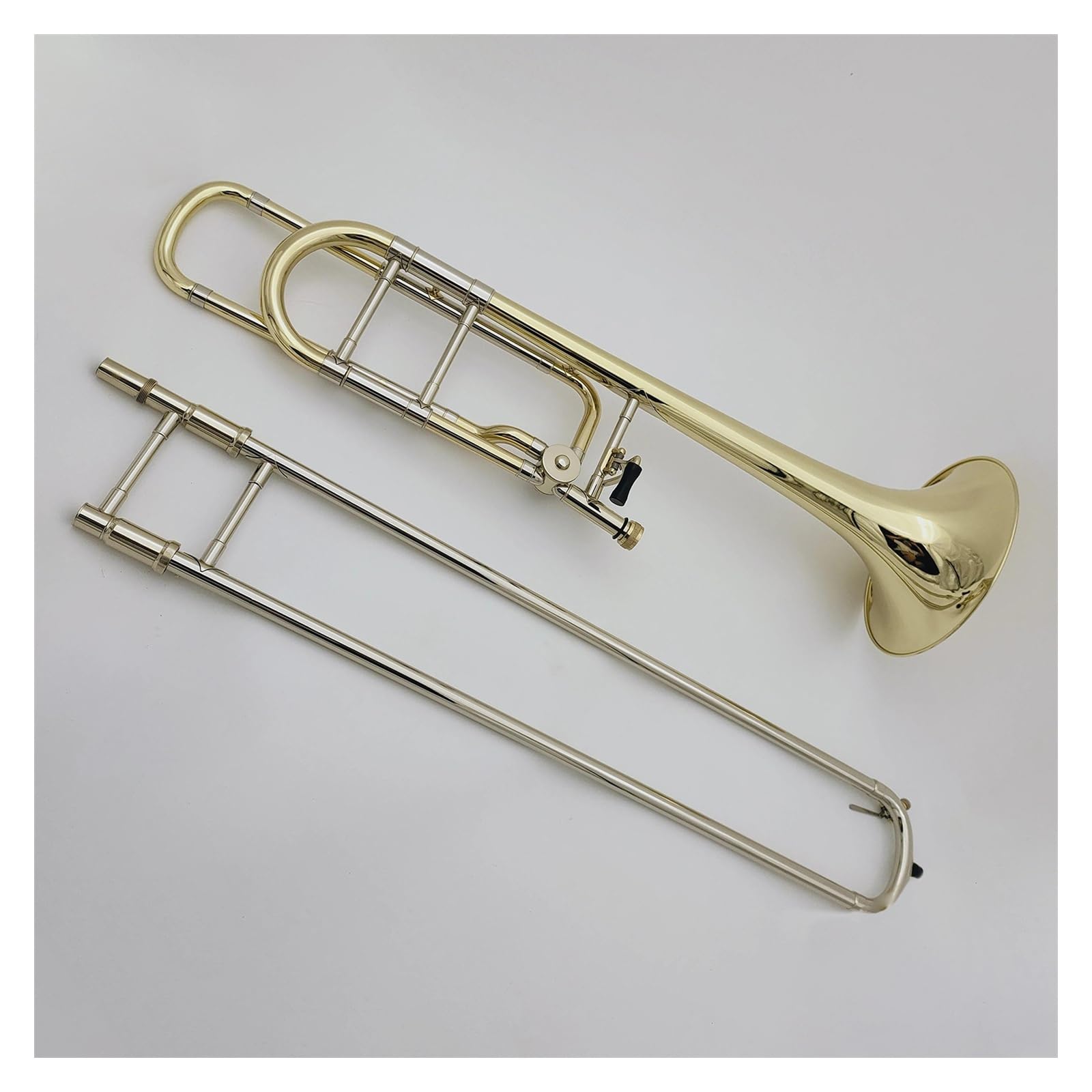 Bb/F Tone Brass Lacquered Gold Professional Trombone Instrument With Mouthpiece Case Trombón Para Principiantes